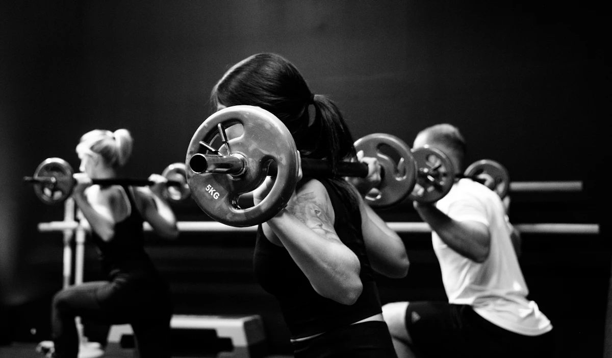 Row of training machines on the club floor
