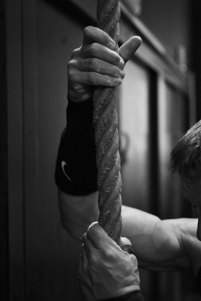Member stretching in a quiet studio